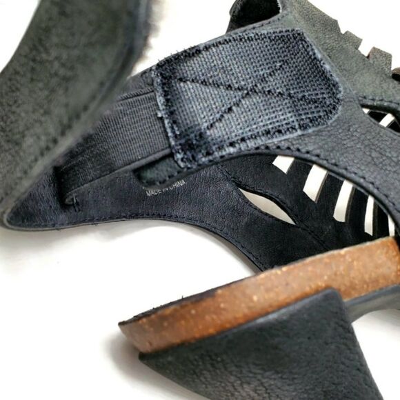 Vince Camuto Black Nubuck Leather Caged Open-Toe Sling-Back High Heel Sandals - Picture 11 of 15